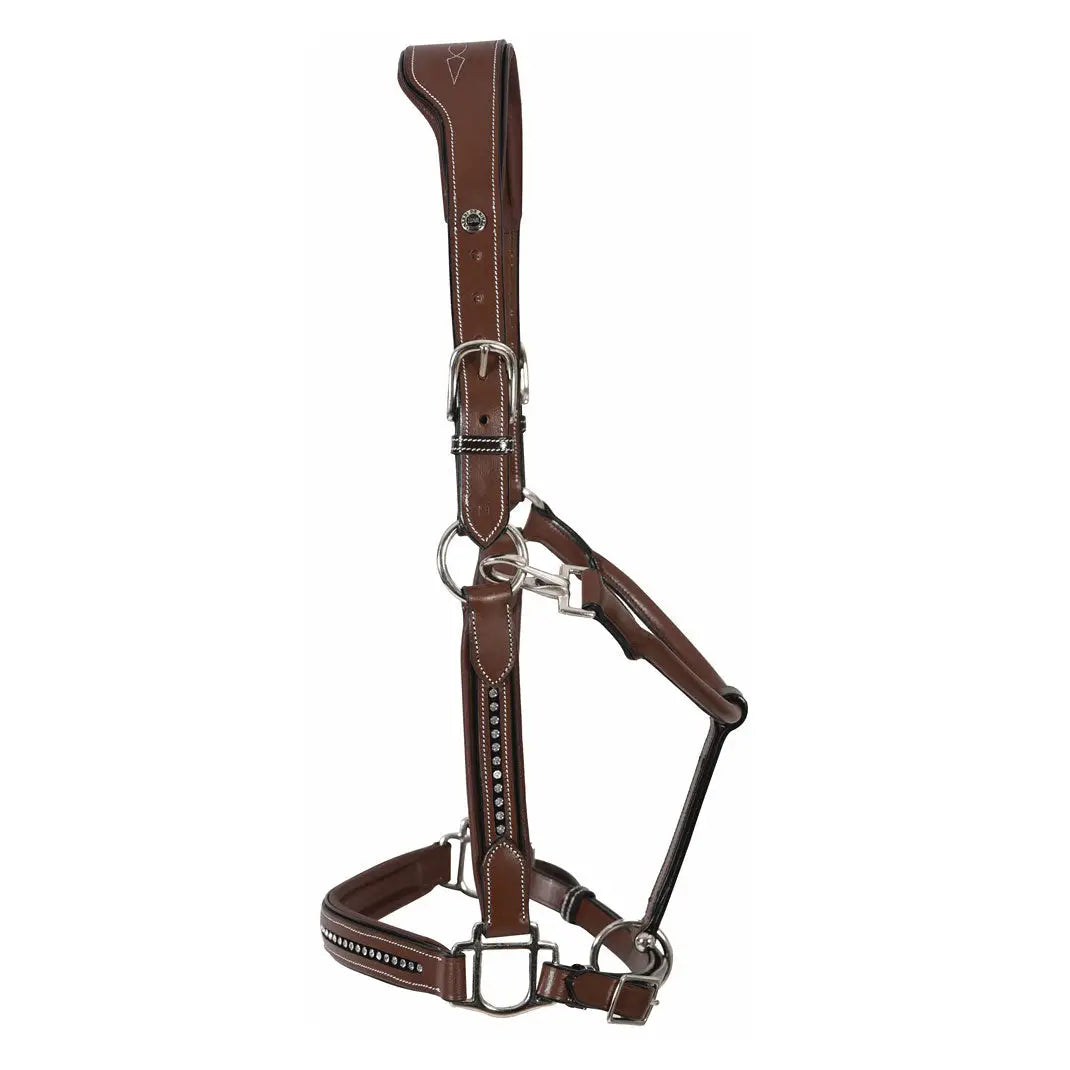 Henri De Rivel Padded Crystal Leather Halter