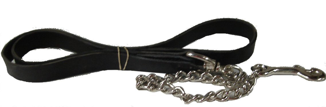 Laisse en cuir avec chaîne
