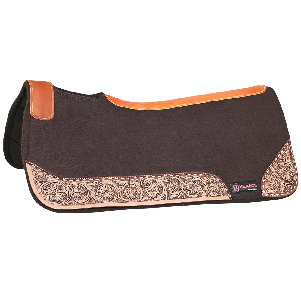 Felt Western Pad w/Tooled Leather Wears