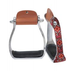 Youth Shimmering Pink Navajo Stirrups