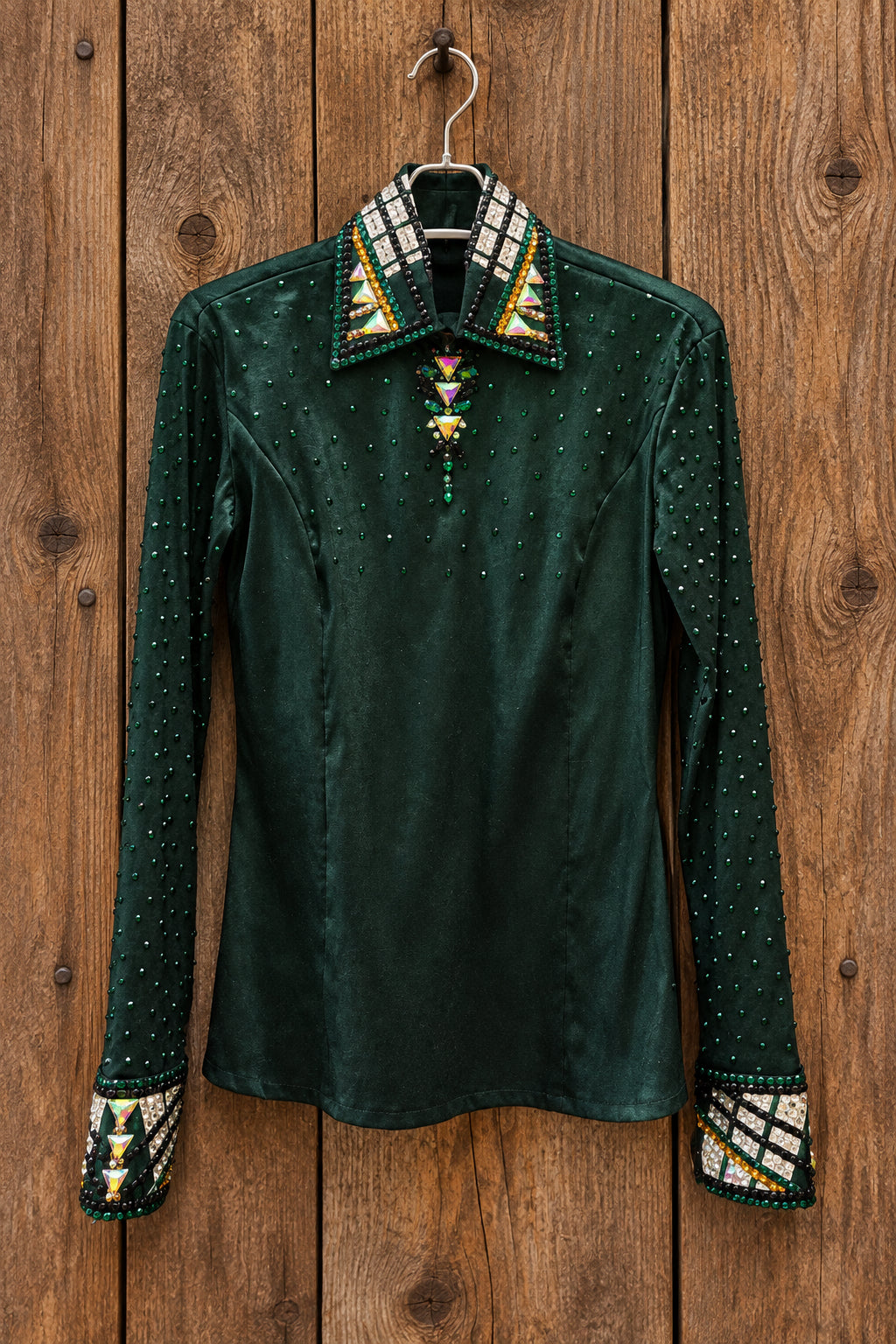 Gorgeous Emerald Green Jewel Show Shirt