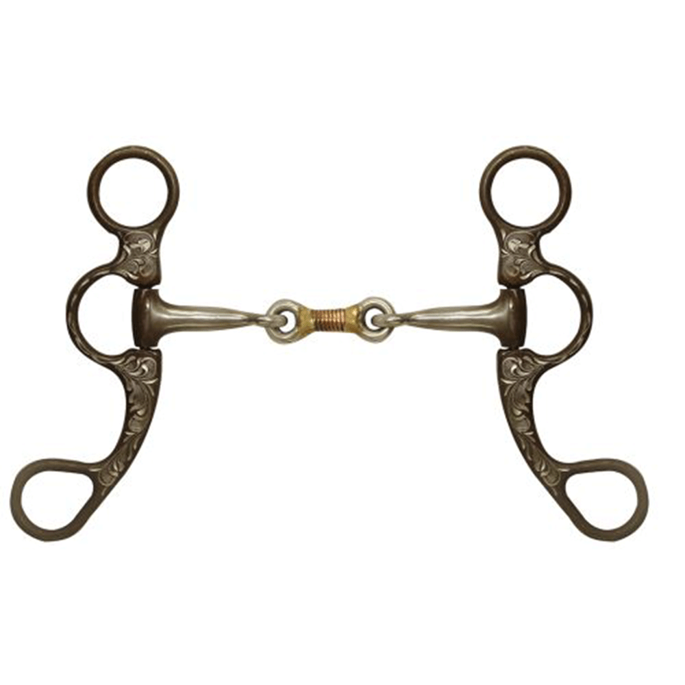 Engraved Antique Brown Steel Bit w/Dogbone Center
