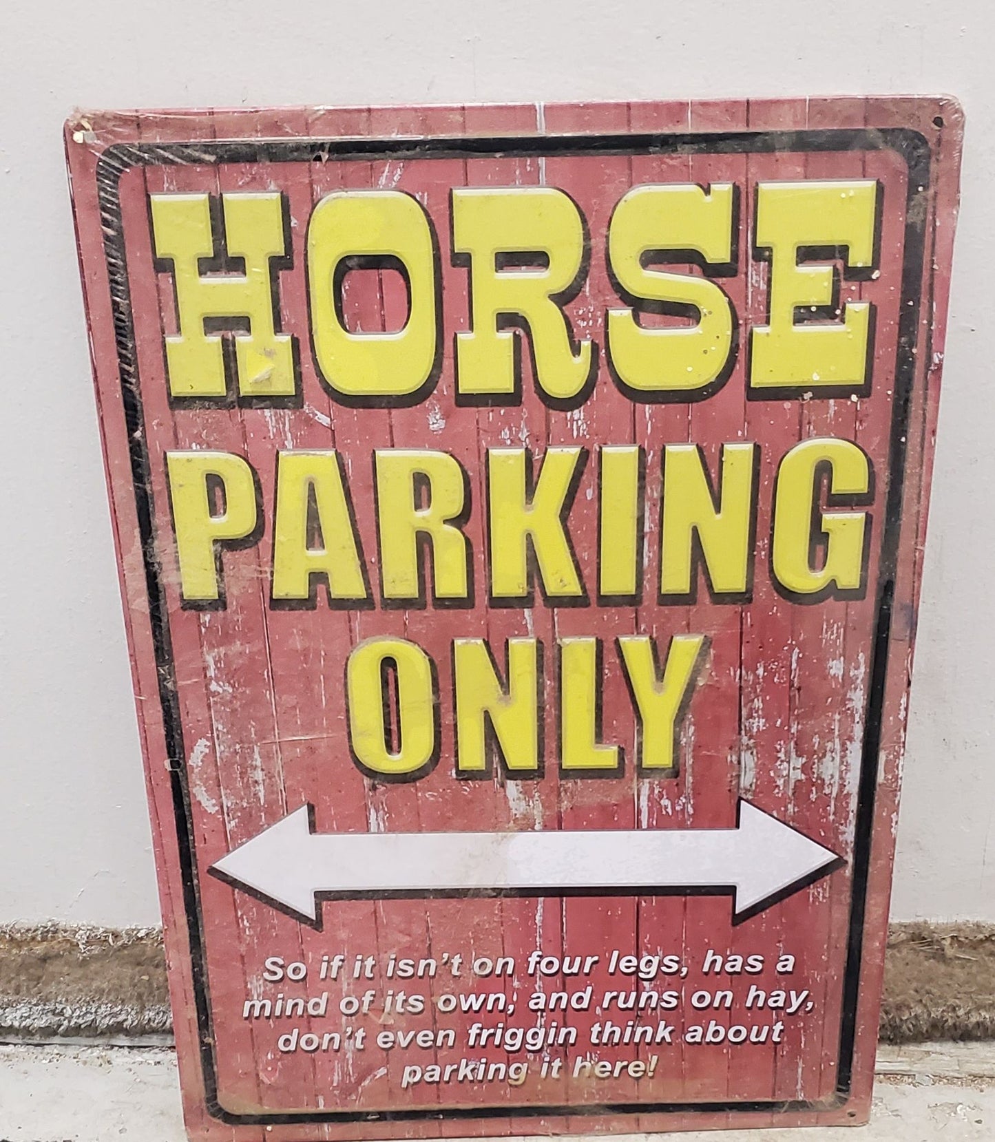 "Horse Parking" Tin Sign