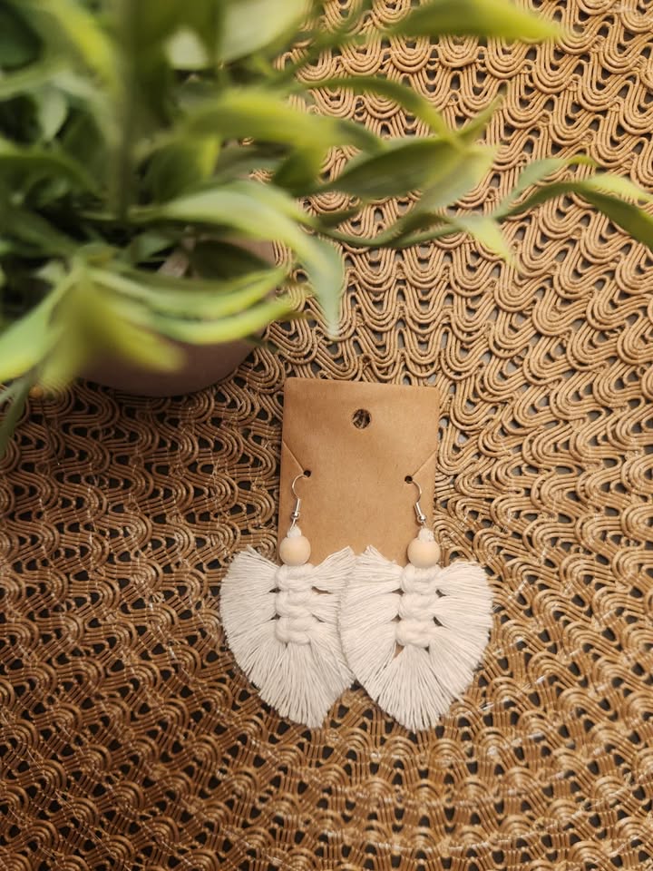 Boucles d'oreilles en macramé