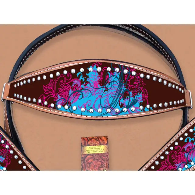 Ensemble de volutes florales bordeaux et bleu