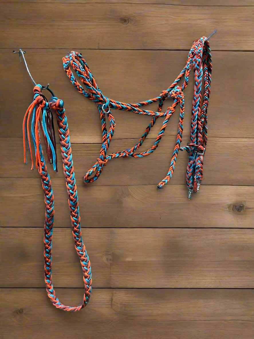 Paracord Sidepull w/Reins & Neck Rope