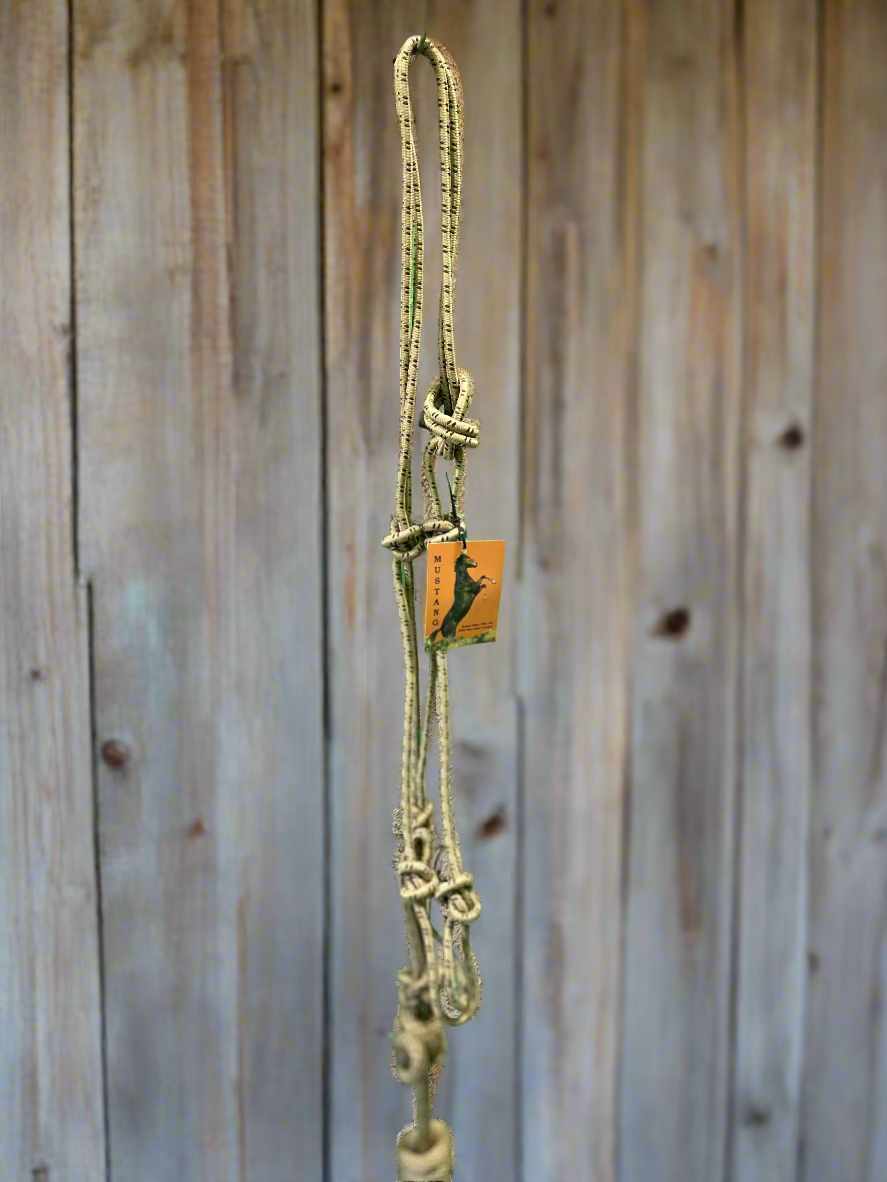 New! Mustang Rope Halter w/Lead