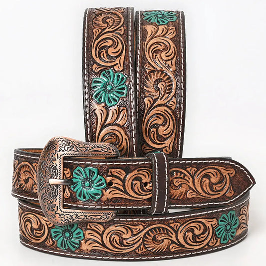 Ceinture en cuir véritable peinte à la main