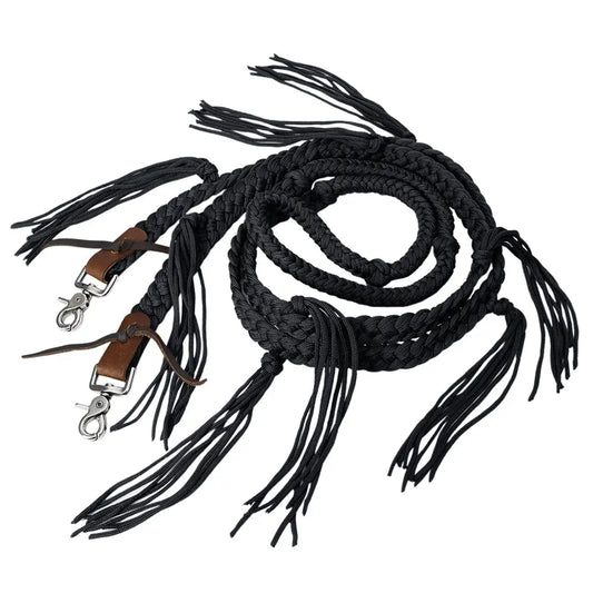 8ft Nylon Barrel Reins w/Tassles
