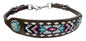 Dark Leather Beaded Wither Strap