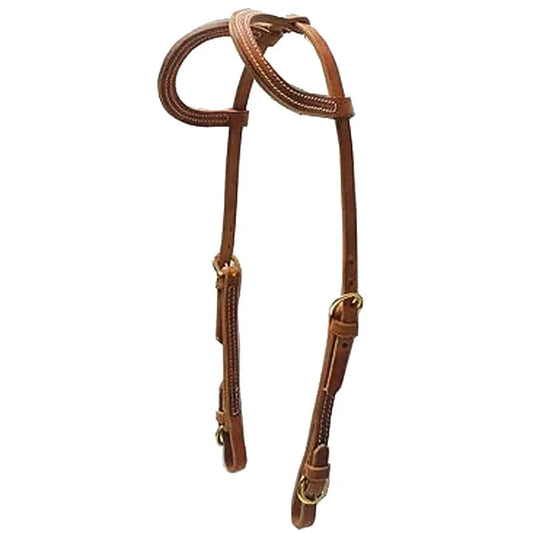 Têtière à double oreillette coulissante avec extrémités à boucle