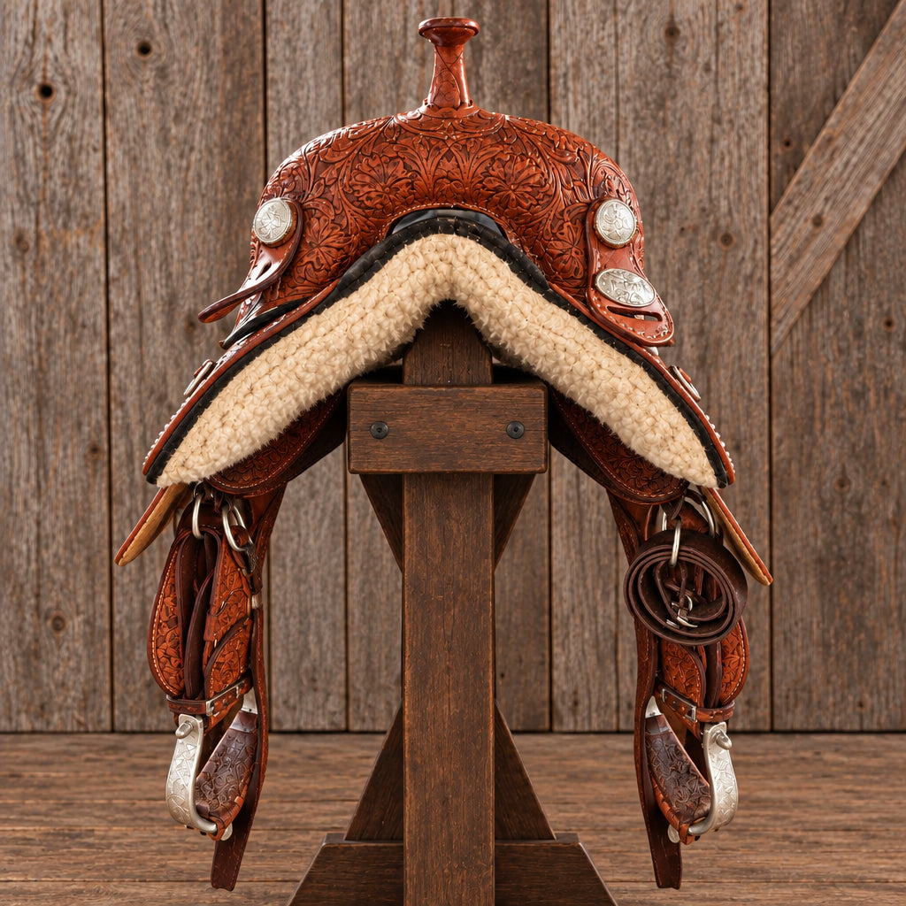 15" Hilason Treeless Barrel Saddle