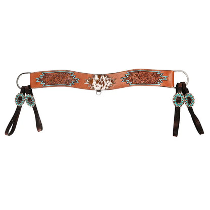 Turquoise and Cowhide Tripping Collar