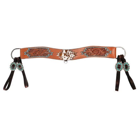 Collier de trébuchement turquoise et cuir de vachette