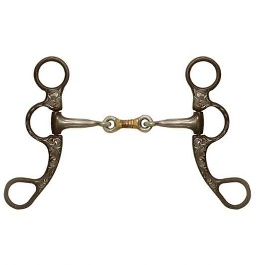 Engraved Antique Brown Steel Bit w/Dogbone Center