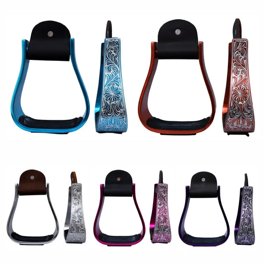 Engraved Aluminum Stirrups
