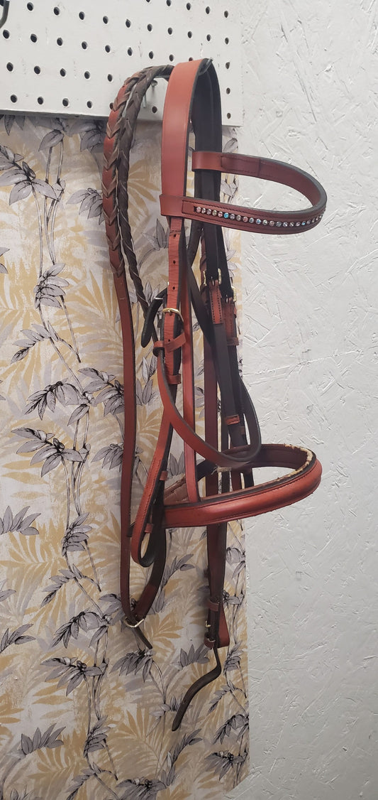 Rainbow Crystal Bridle w/Reins