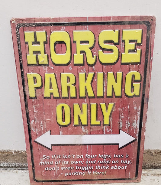 "Horse Parking" Tin Sign