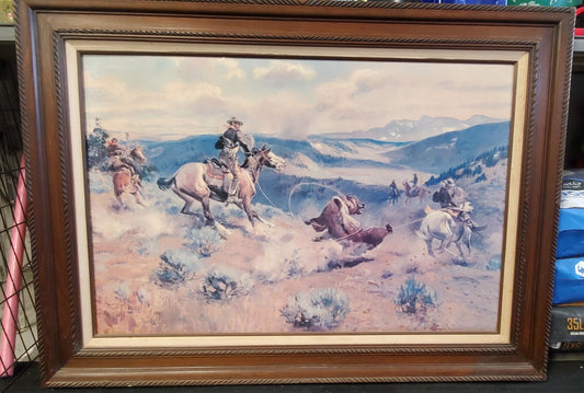 "Loops and Swift horses are surer than lead" by Charles m. Russell (1864-1926)