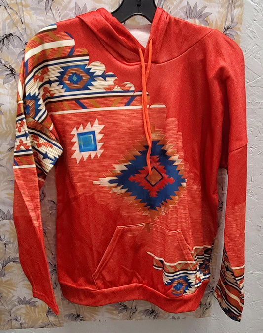 Orange Geometric Hoodie