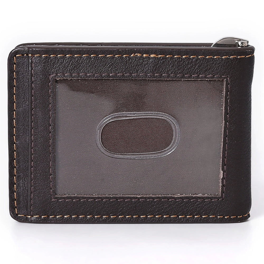 Portefeuille Rodeo en cuir véritable à deux volets avec pince à billets