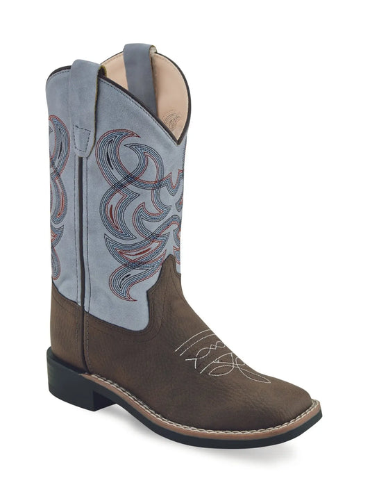 Old West Children's Thunder Brown & Sky Blue Boot