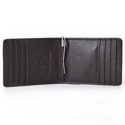 Portefeuille Rodeo en cuir véritable à deux volets avec pince à billets
