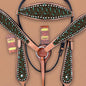 Ensemble filigrane olive et turquoise