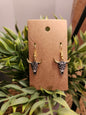 Boucles d'oreilles tête de taureau - Dentelle noire aztèque