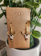 Boucles d'oreilles tête de taureau - Imprimé vache coucher de soleil