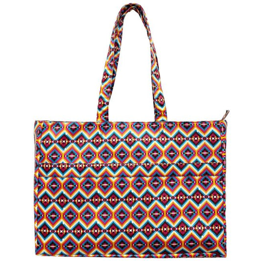 Pink Aztec Travel Tote