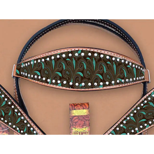 Ensemble filigrane olive et turquoise