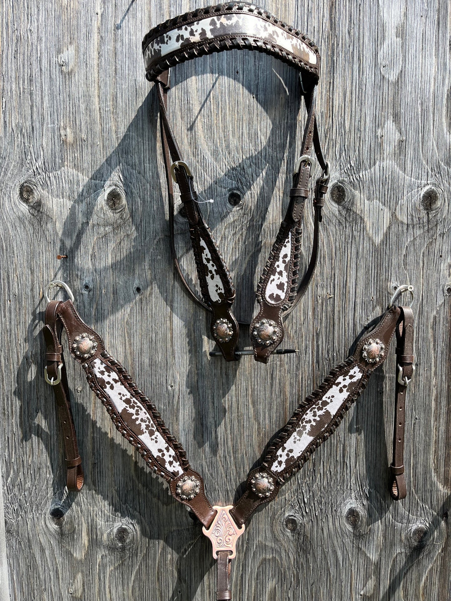 Ensemble de sellerie à motif vache - 3 pièces