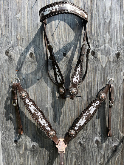 Ensemble de sellerie à motif vache - 3 pièces