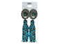 Teal Beaded Earring with Concho Post