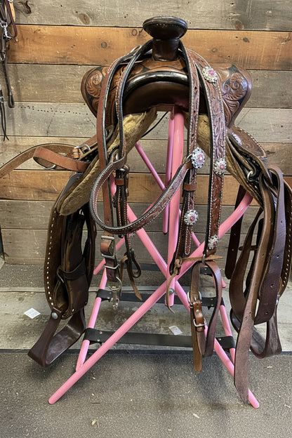 14" Western Rawhide Pleasure Saddle w/Headstall & Breastcollar