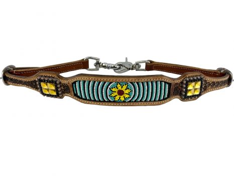Beaded Sunflower Wither Strap