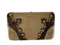 Tan Clamshell Wallet w/Brown Gator Skin Accents