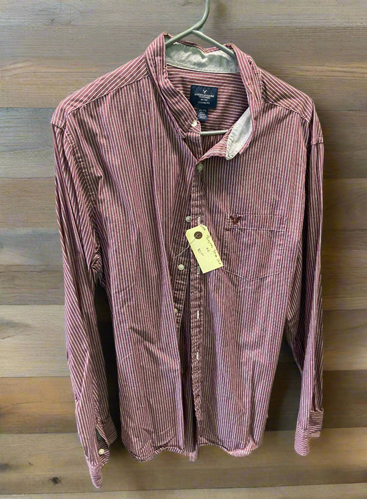 Burgundy Striped Western Shirt