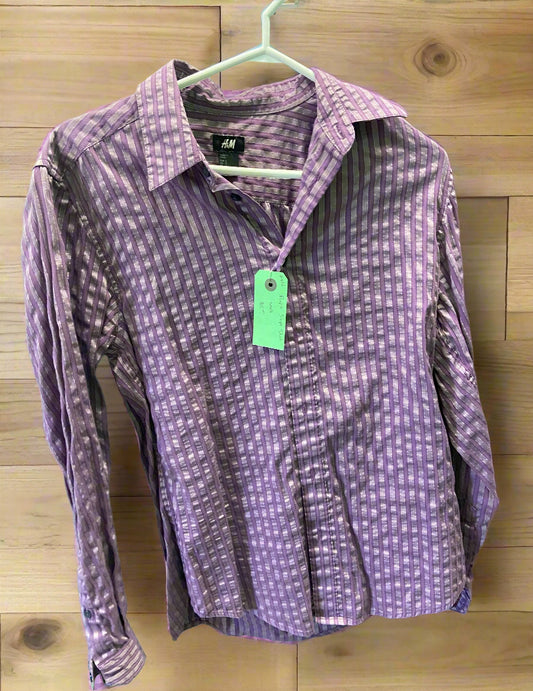 Purple Striped Western Shirt