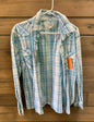 Light Blue Plaid Western Shirt