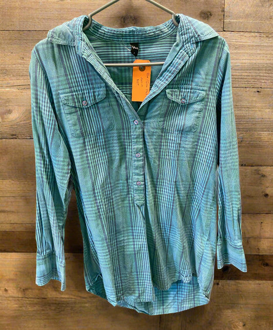 Blue/Green Plaid Western Shirt
