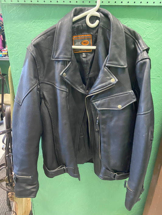 Leather Motorcycle Jacket and Vest