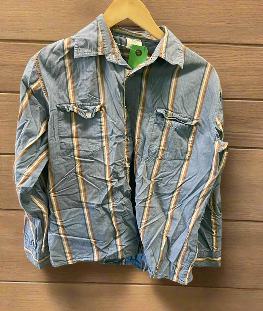 Blue Tan Stripe Western Shirt