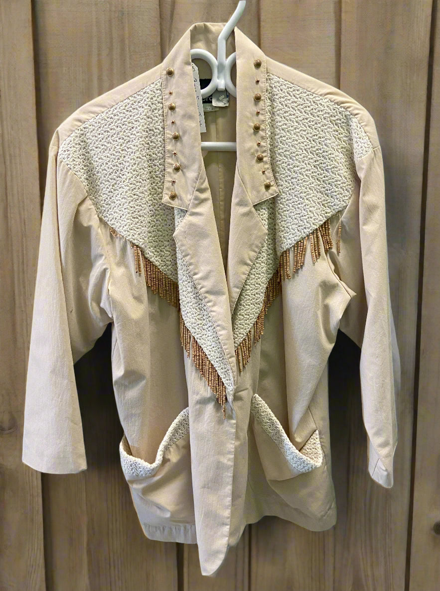 Beige Fringe Jacket
