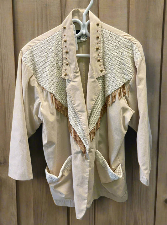 Beige Fringe Jacket