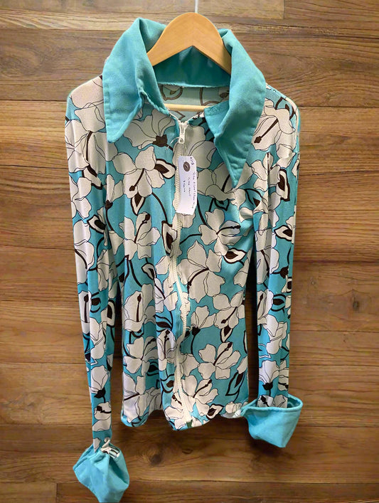 Blue & White Flower Rail Shirt