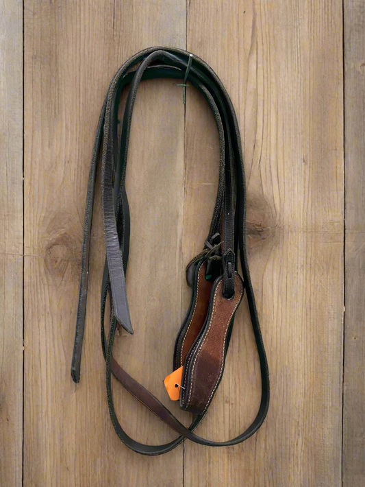 Leather Split Reins w/Slobber Strap