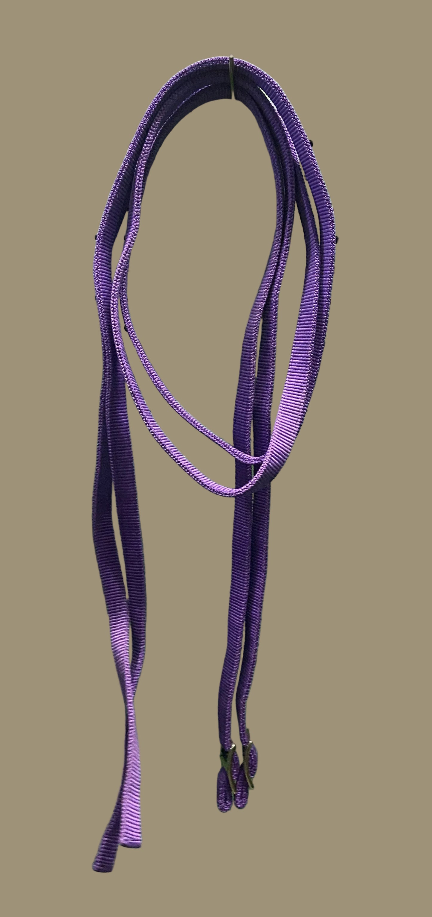 Purple Nylon Split Reins
