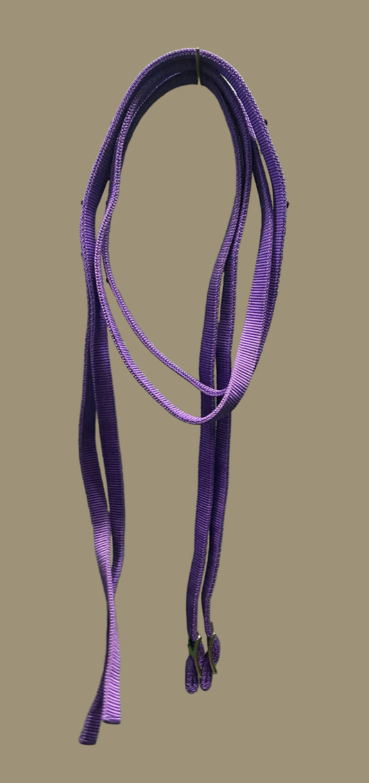 Purple Nylon Split Reins